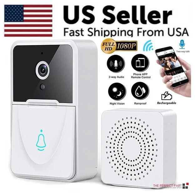 Wireless Security WiFi Smart Doorbell Intercom Video Camera Bell Chime Door Ring - KEMATÉ