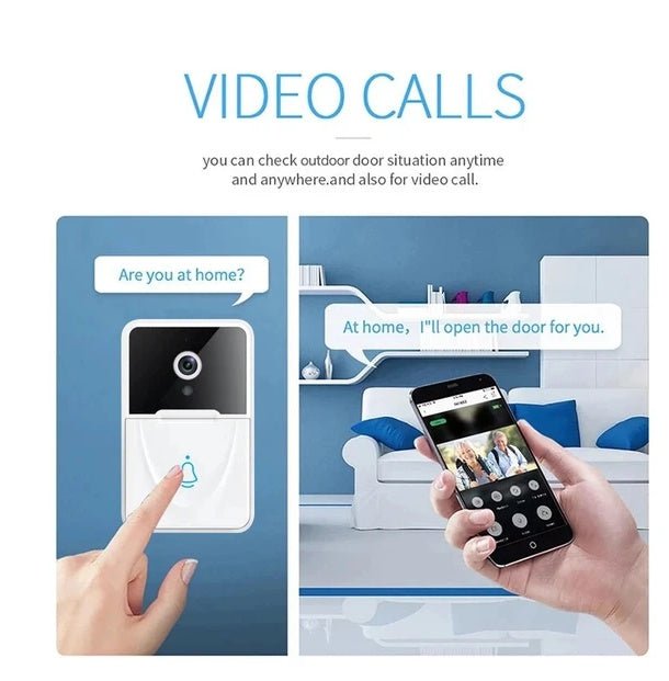 Wireless Security WiFi Smart Doorbell Intercom Video Camera Bell Chime Door Ring - KEMATÉ