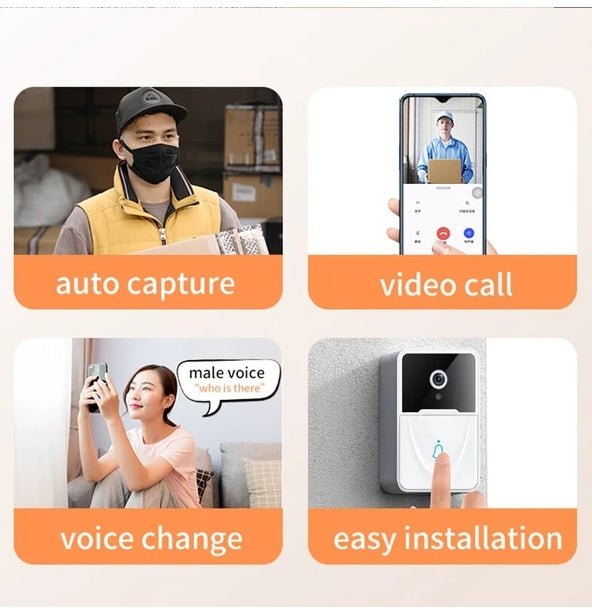 Wireless Security WiFi Smart Doorbell Intercom Video Camera Bell Chime Door Ring - KEMATÉ